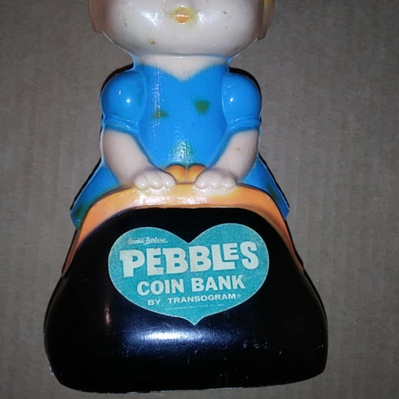 Hanna-Barbera Pebbles coin bank by Transogram - Picture 3 of 7